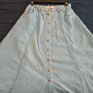 Kettle Creek Long Denim Skirt Vintage 90s Medium Wash Size 10